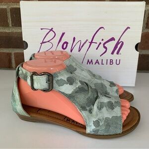 Blowfish Womens Byea Ankle Strap Buckle Open Toe Flat Sandals US 7 M NEW